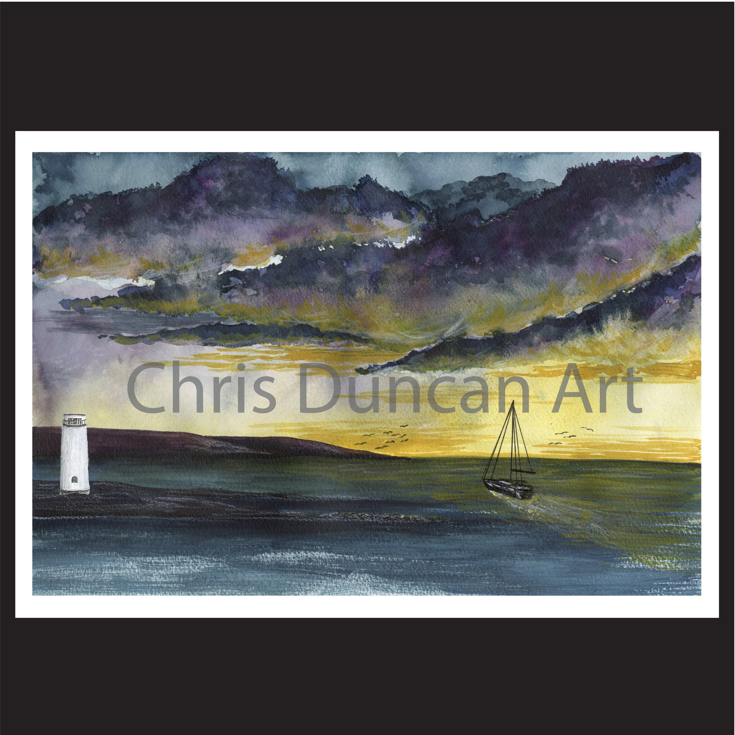 Limited Edition Giclée Print; Stormy sunset over Leasowe Bay, Wallasey