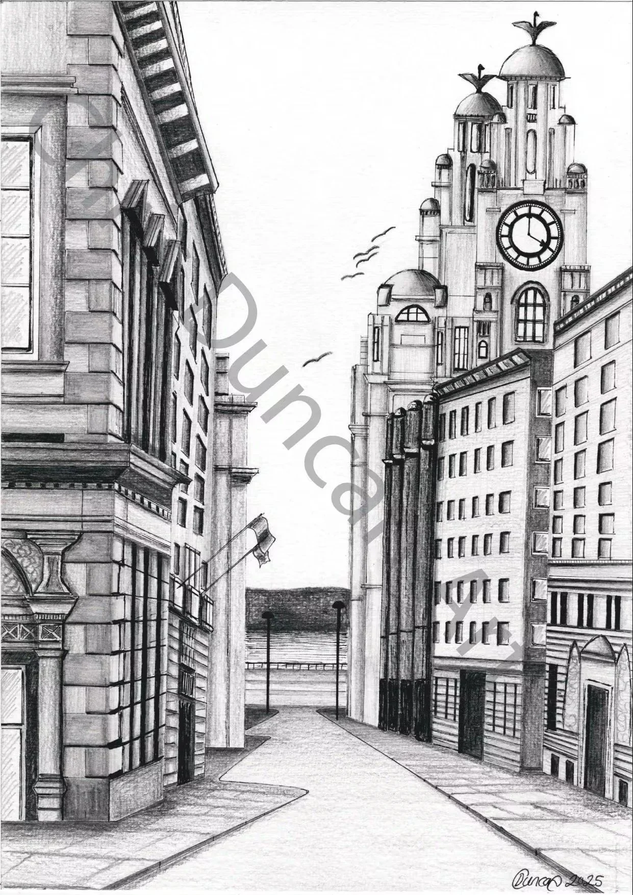 A4 Giclée Fine Art Print, Water Street Liverpool