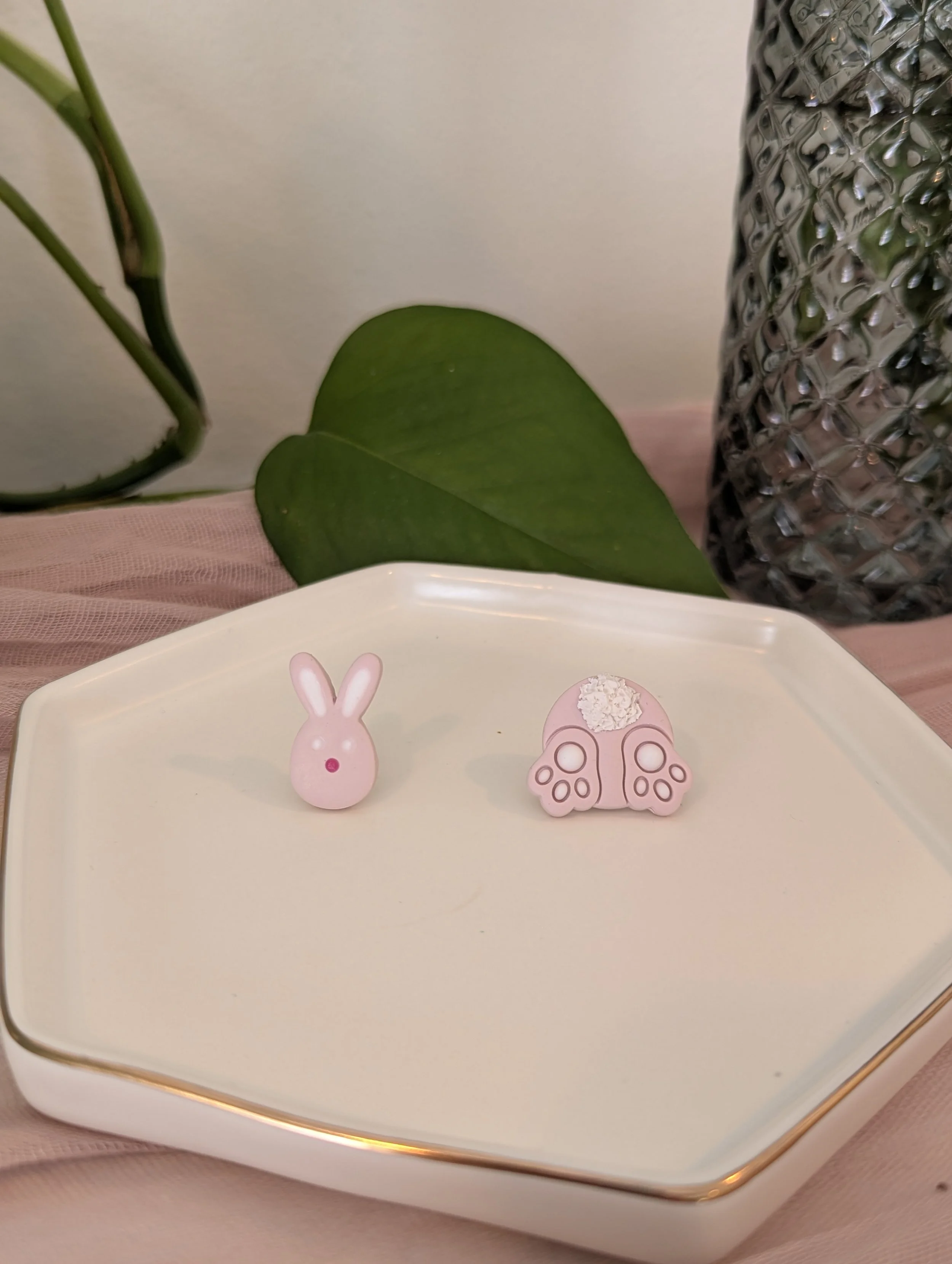 Pink Rabbit Studs