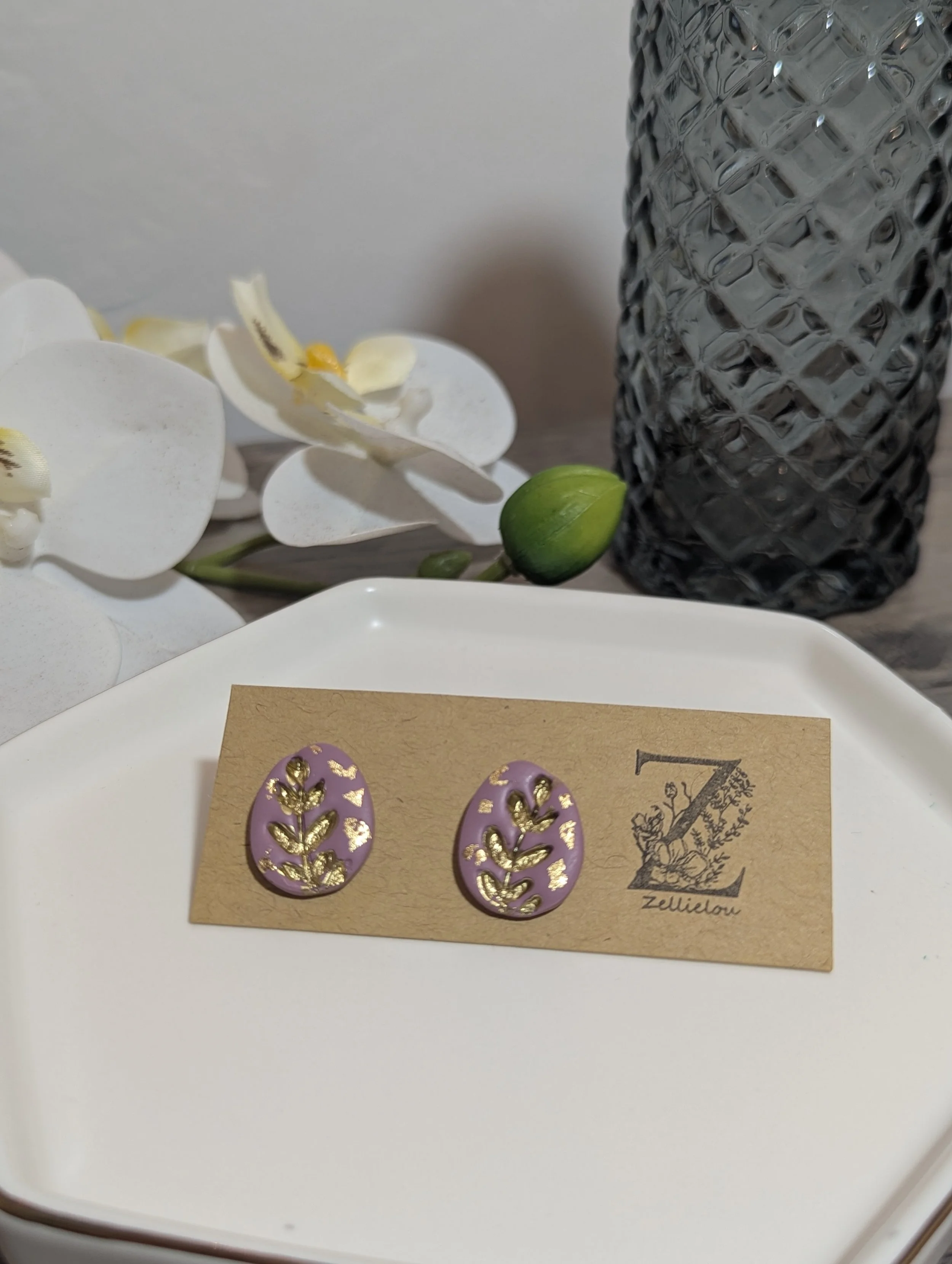 Purple Egg Studs