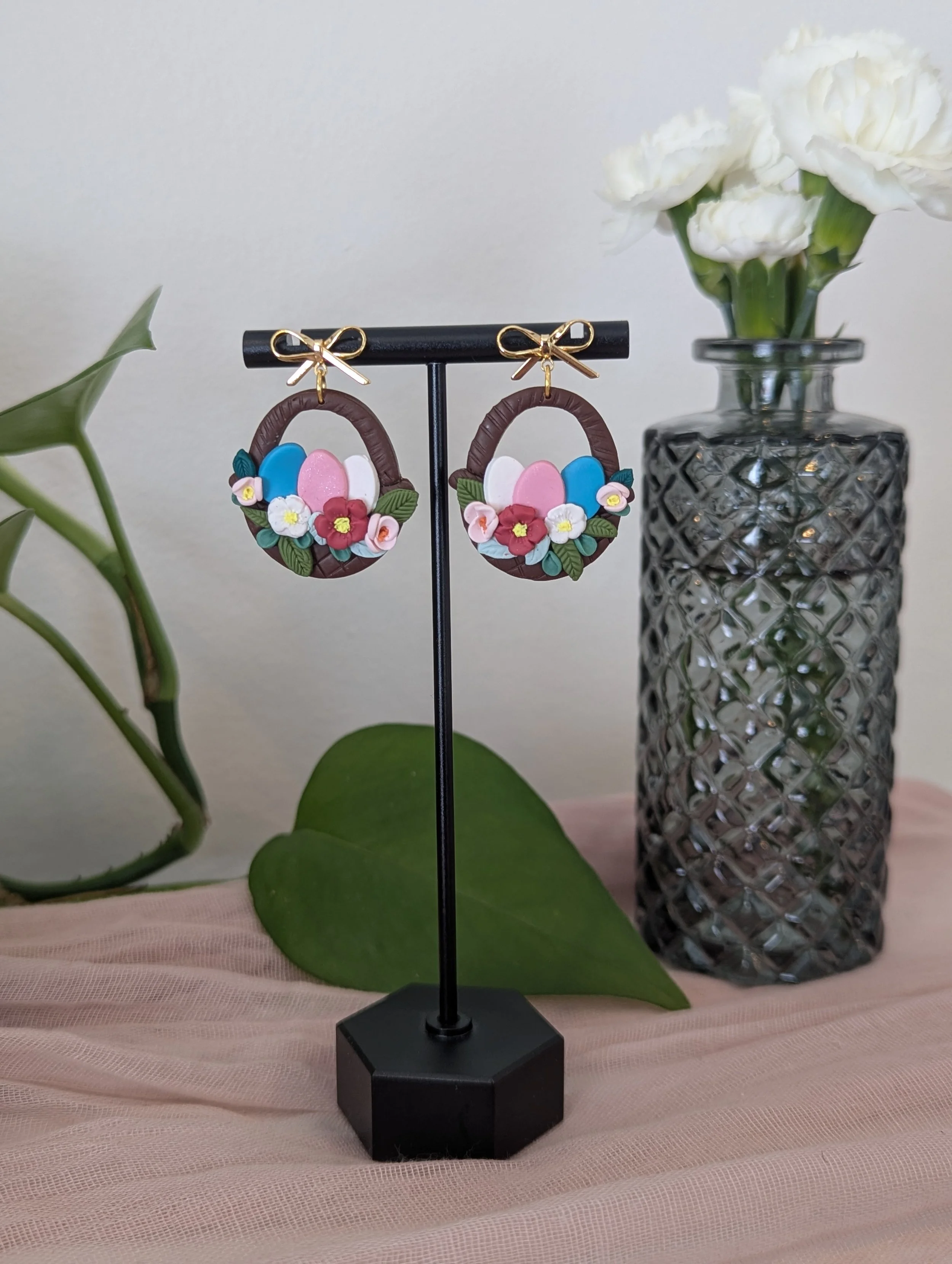 Floral Easter Egg Basket Dangles
