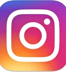 Instagram logo with a gradient background of purple, pink, and orange.