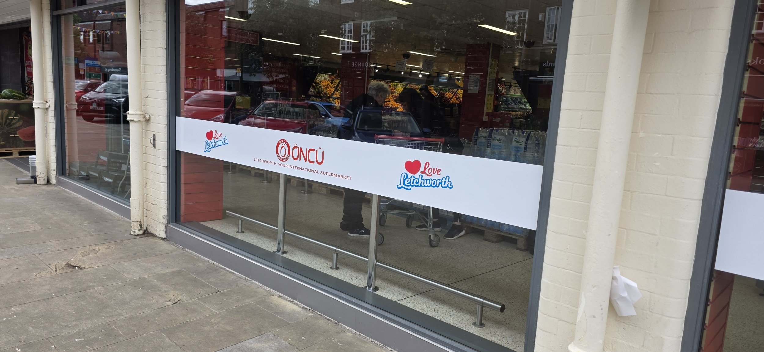 Printed window graphics for shopfront Letchworth Hertfordshire