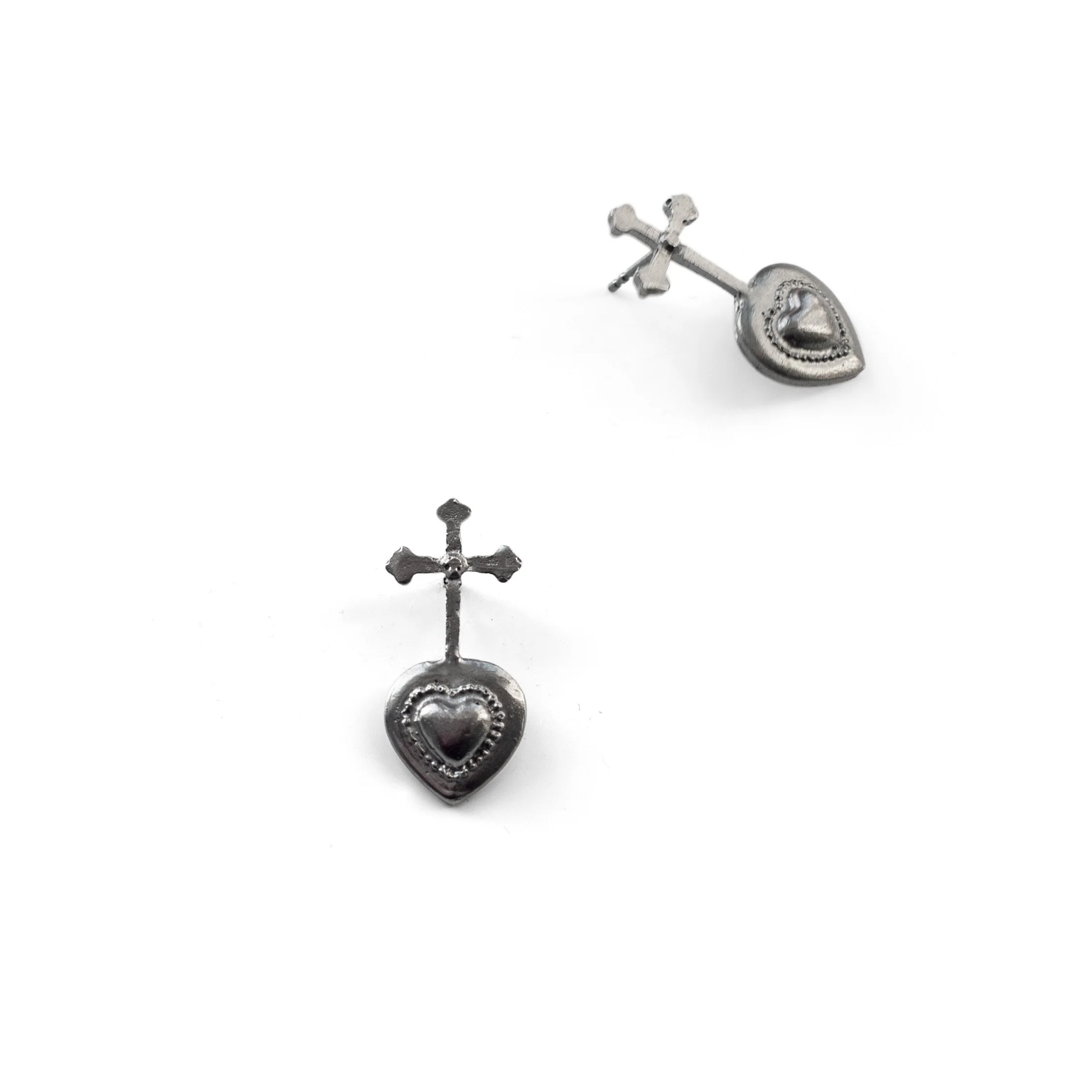 TINY SACRED HEART EARRINGS