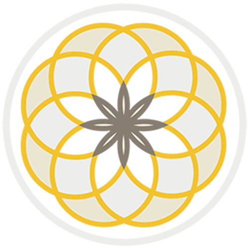 Decorative pattern with yellow and gray floral wait design.