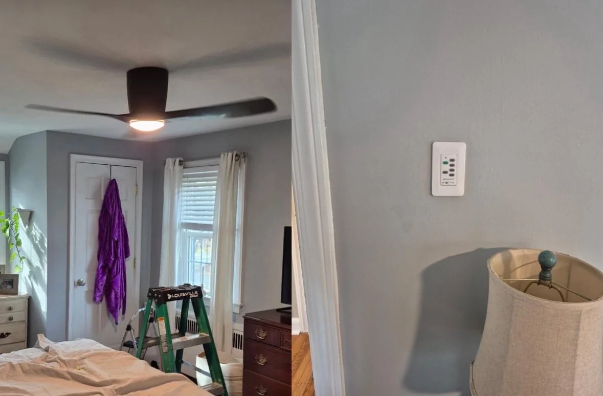 Ceiling fan and switch installation Delco PA