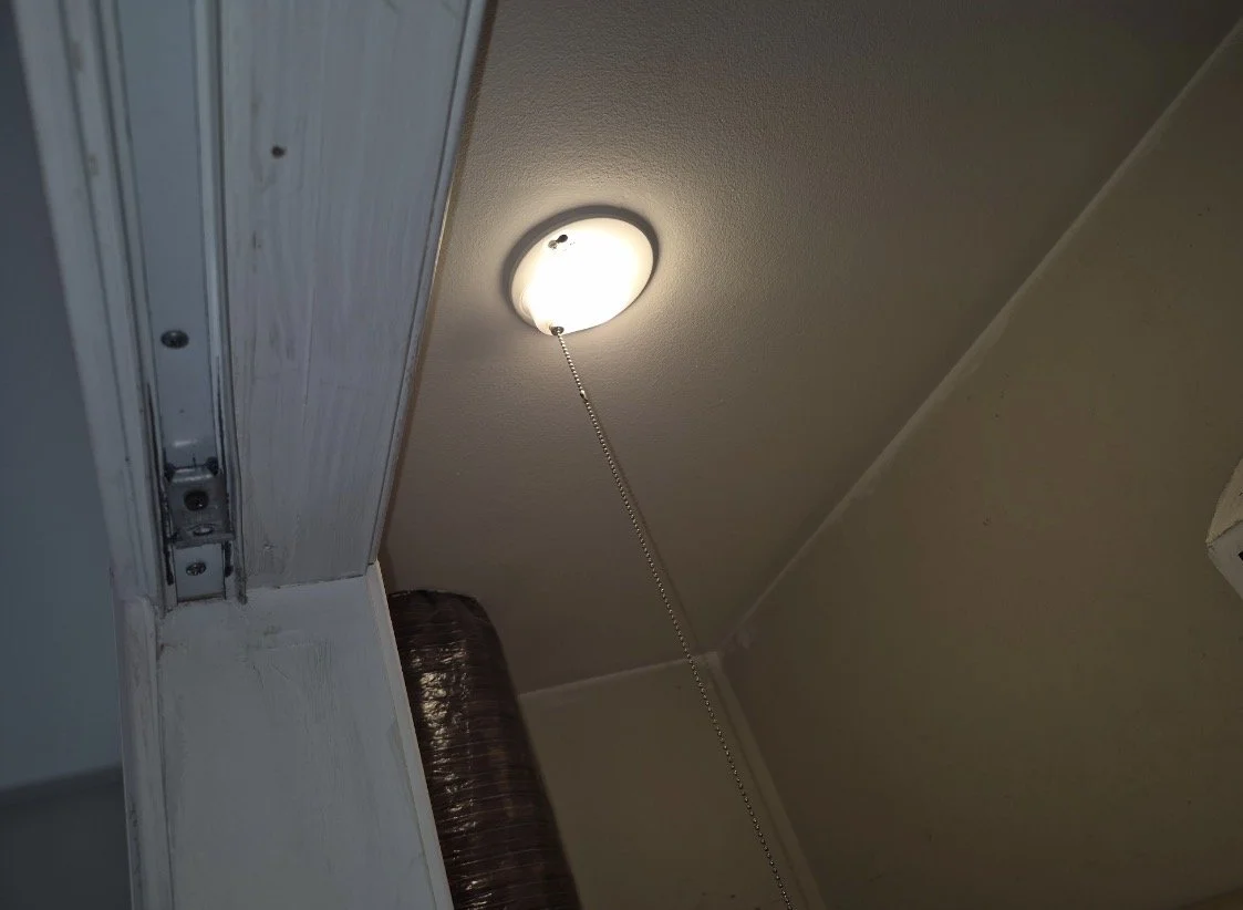 Closet light installation