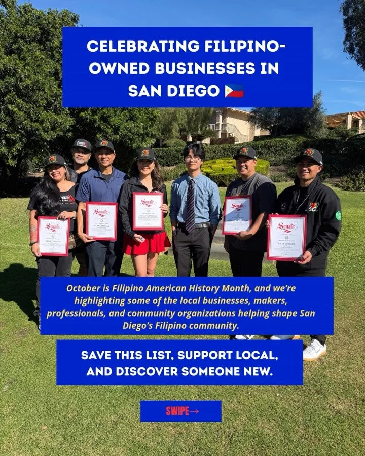 Filipino American History Month is the perfect time to celebrate the businesses, creators, professionals, and organizations that help make San Diego&rsquo;s Filipino community what it is. 🇵🇭

From coffee and Filipino food to beauty, wellness, local