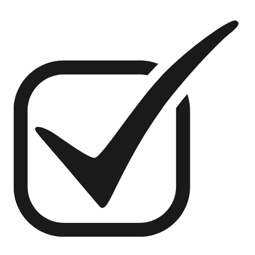 Icon of a checkmark inside a square, representing a completed task or approval.