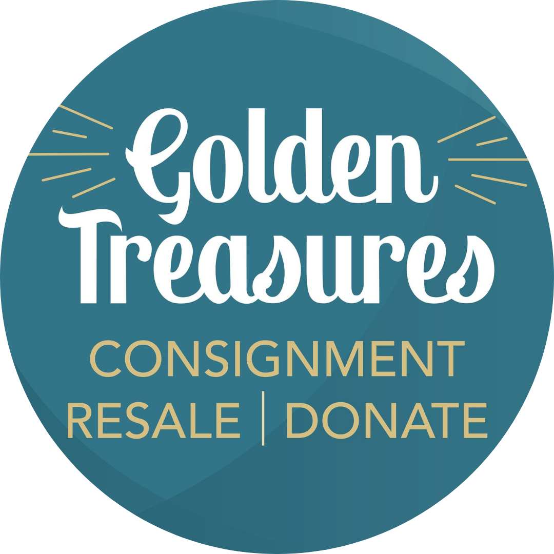 Logo for Golden Treasures with options to consign, resell, and donate.