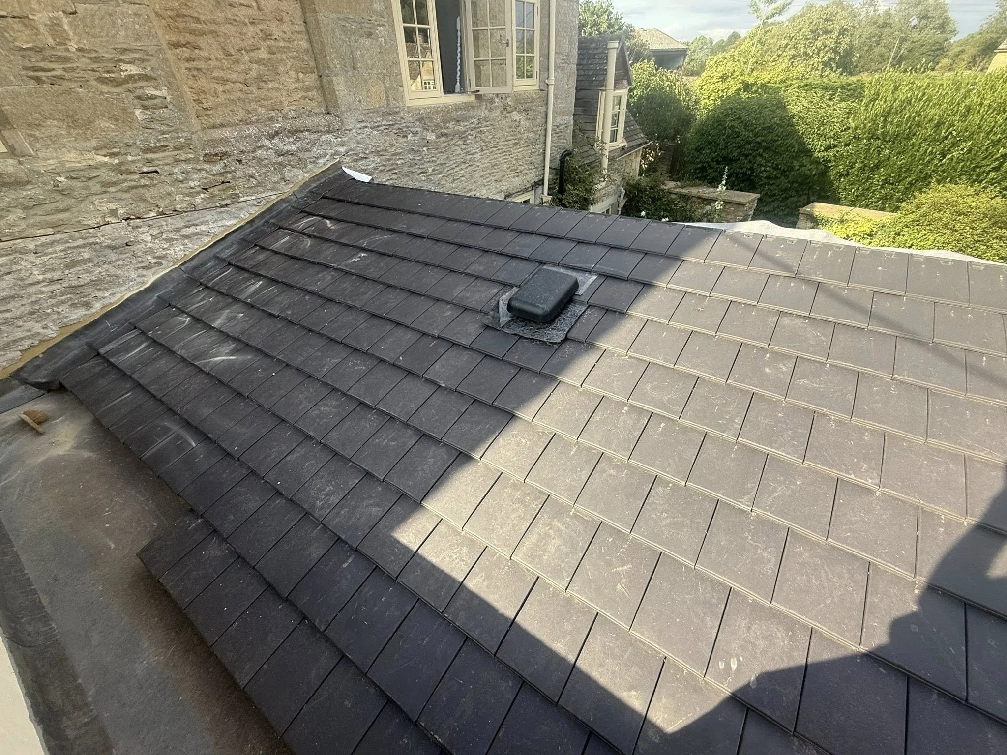 New gulley and low pitched roof