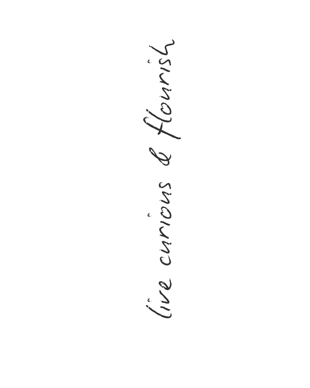 Black background with gray cursive text that reads 'Live, love, dream, be fearless.'
