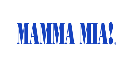 Text in blue and black reads "MAMMA MIA!"