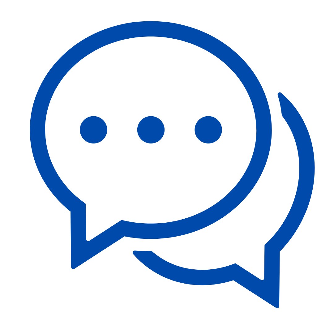 Icon of two overlapping speech bubbles, one with three dots, representing a conversation or chat.