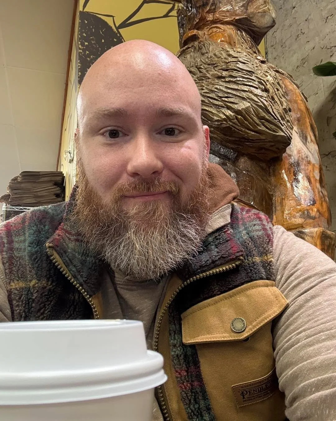 Stopped downtown at Bushel and Pecks for a coffee before going to knock on some doors. I love our local businesses.