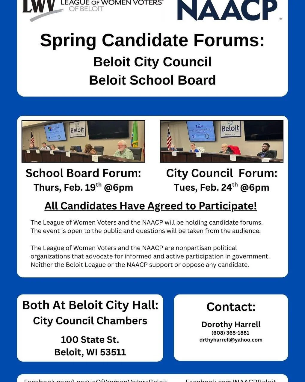 Hope to see everyone at the City Council Forum tonight!