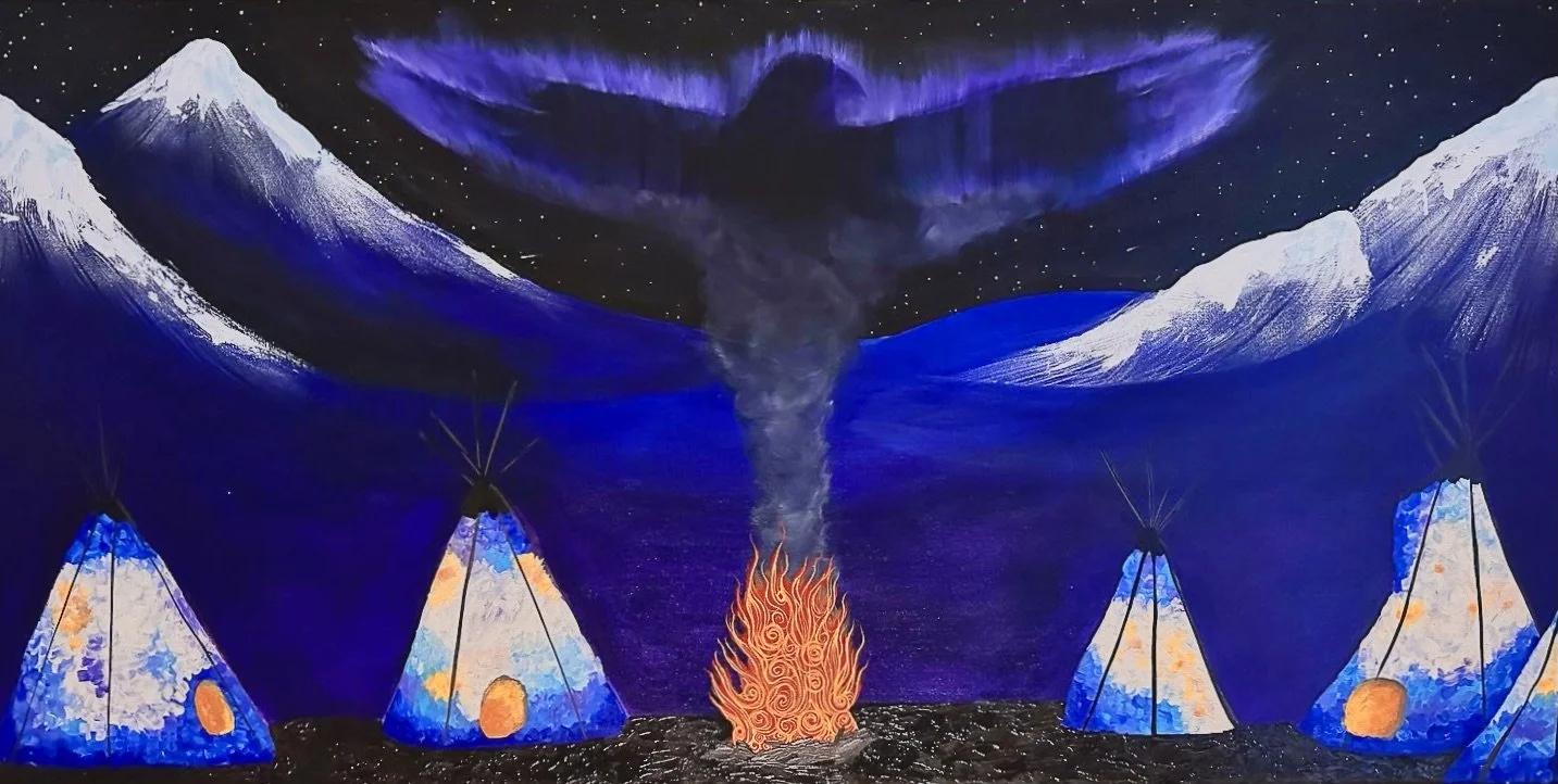 The Village - Indigenous Wigwam Original Painting