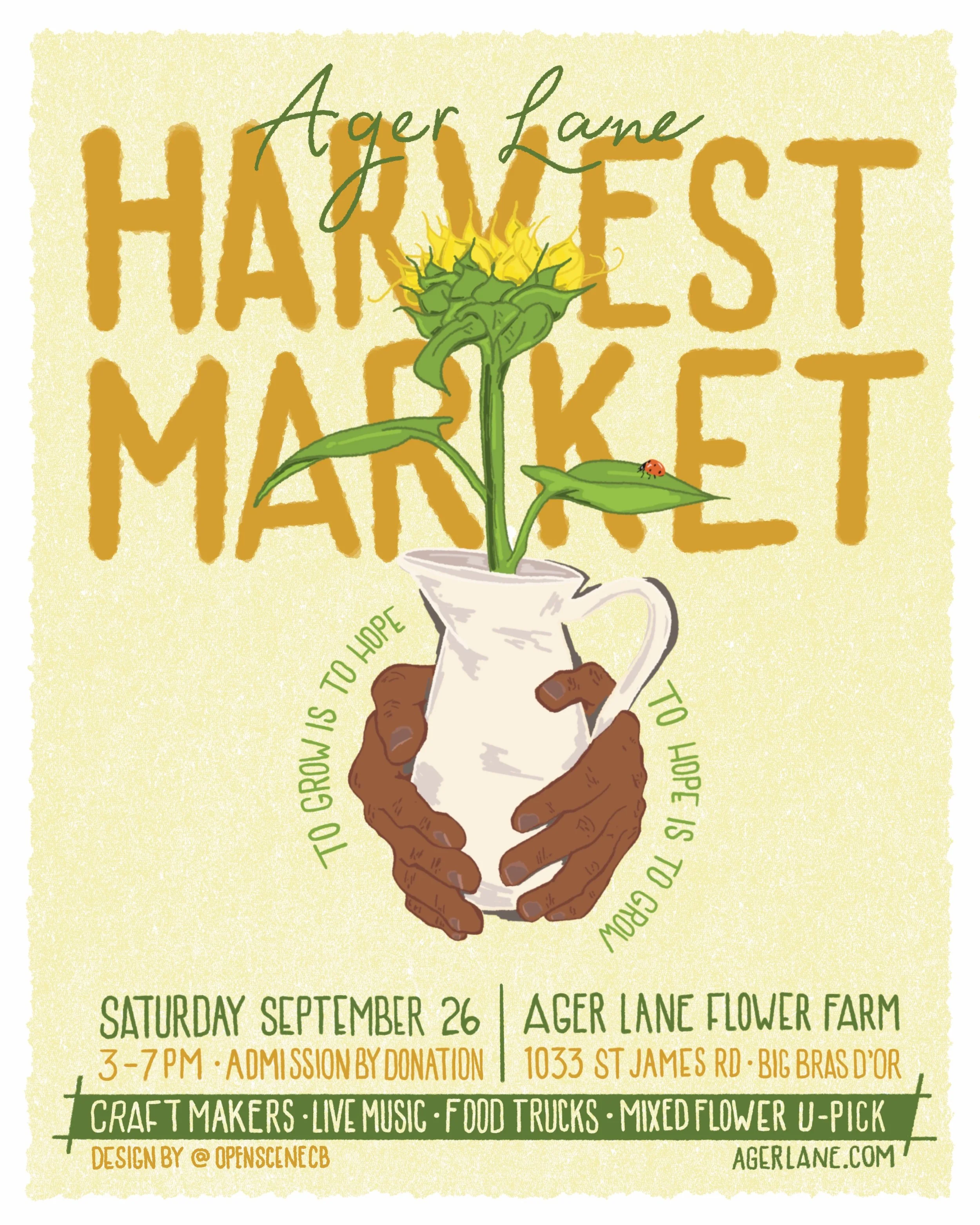 pleased to share that I&rsquo;ll be a vendor at @ager.lane Harvest Market this September! 

I rarely do markets, but I have a soft spot for Boularderie, and farms.. so what better place to be 😉🌻

See you there 

#harvestmarket #artisanmarket #harve