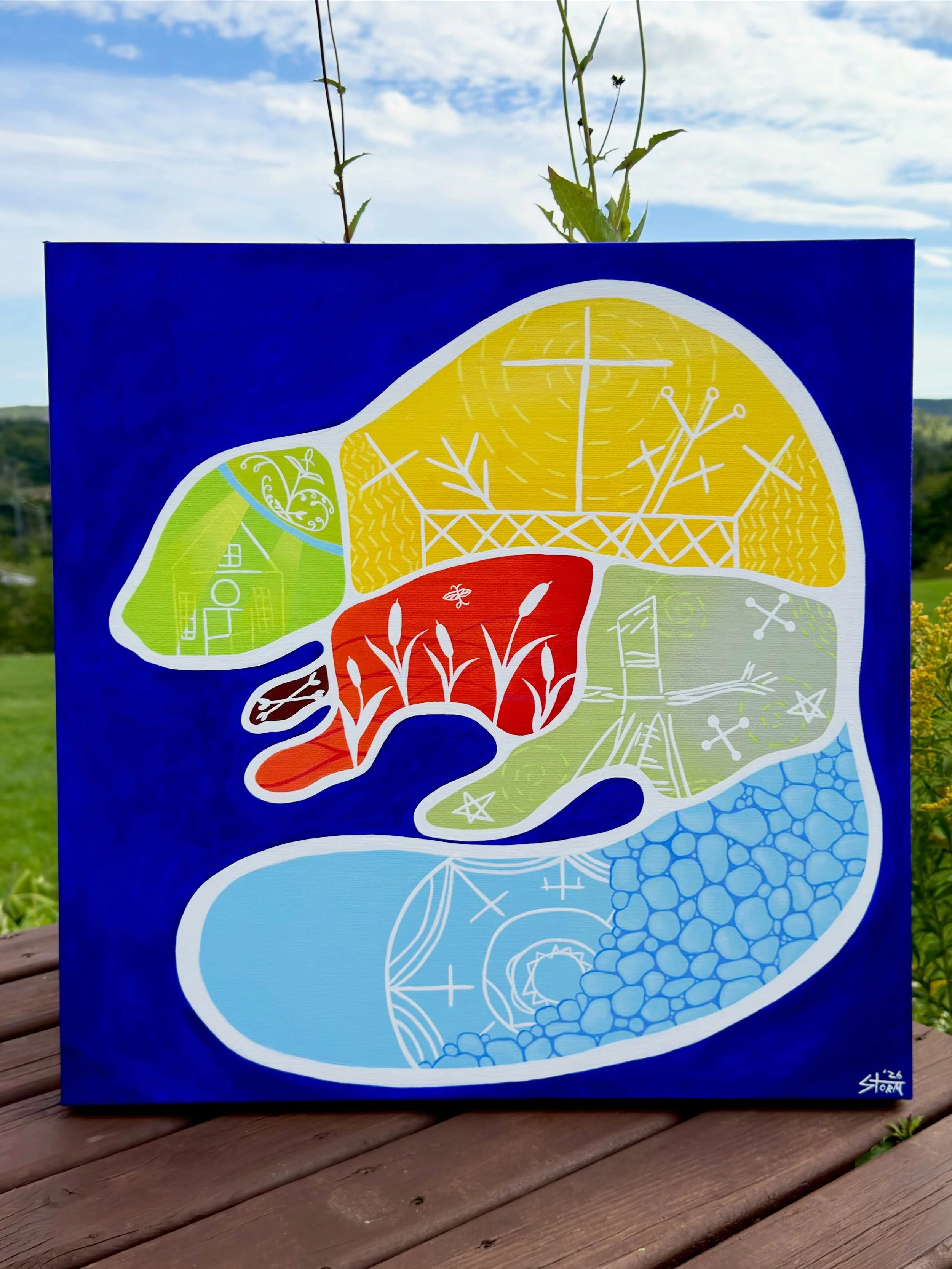 a peek into my next series 🦫🧵

each teaching in our life is stitched into us, whether we realize it or not. 

#wisdom #beaver #indigenous #teachings #contemporaryartwork