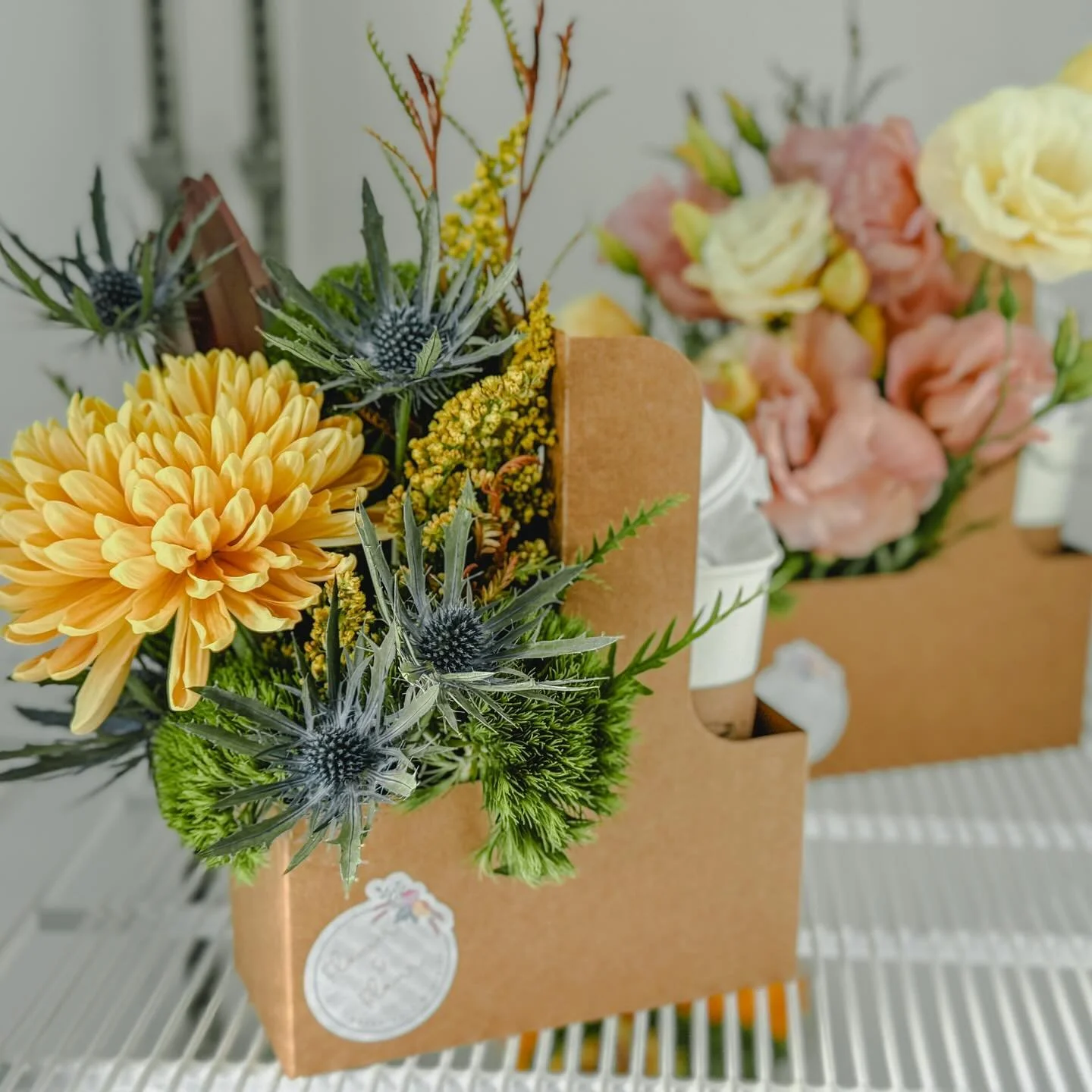 A little pick-me-up, in bloom 💐☕️
FLASH SALE happening today only! Our signature drink carrier arrangements — the sweetest mix of flowers and charm.
Perfect for gifting or treating yourself.
✨ Small shop. Big heart. Limited blooms.  #CozyBl