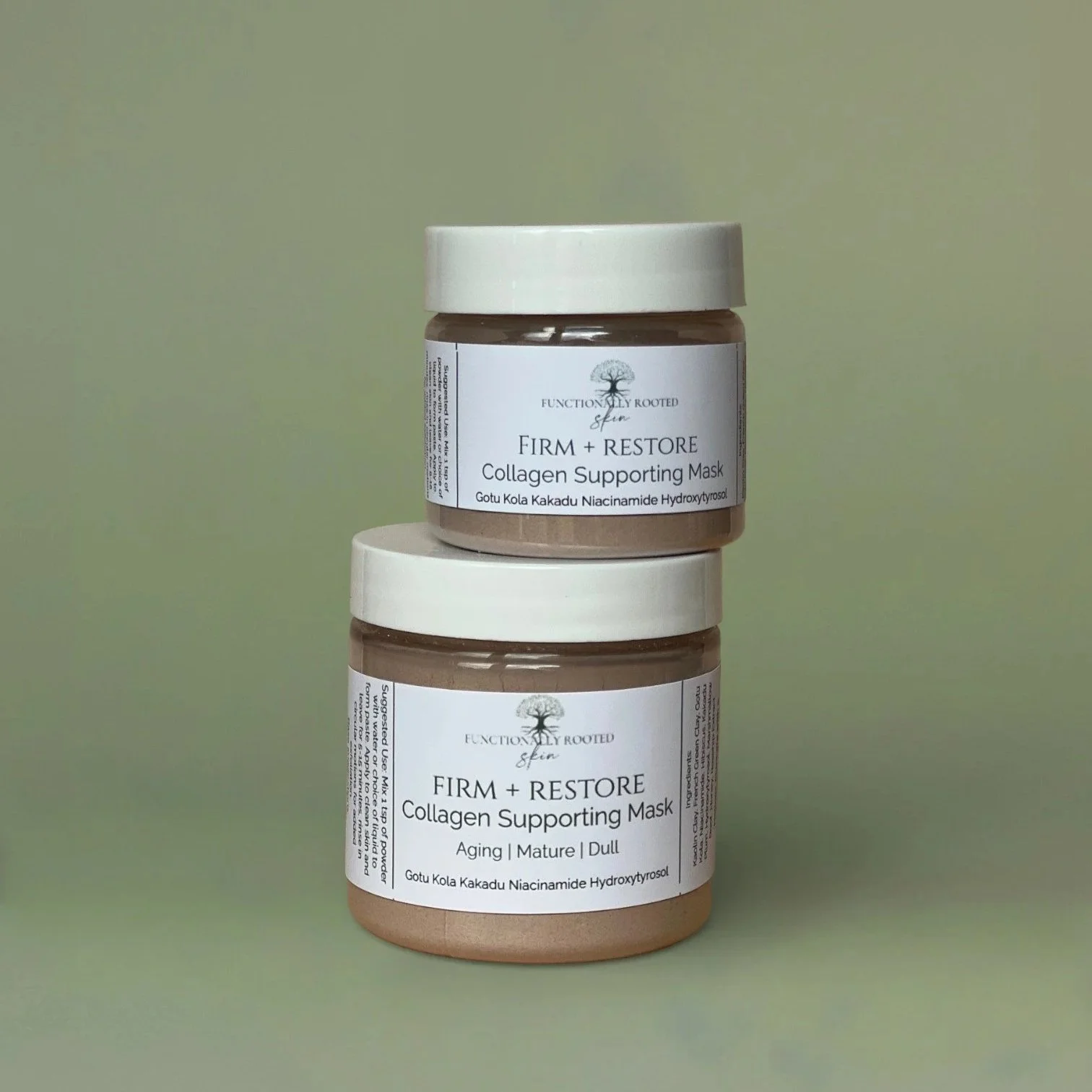 2 jars of a barrier restoring clay mask for fine lines and wrinkles