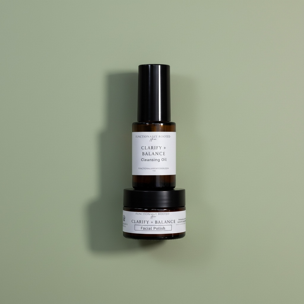 Clarifying Facial cleansing oil and facial polish bundle set