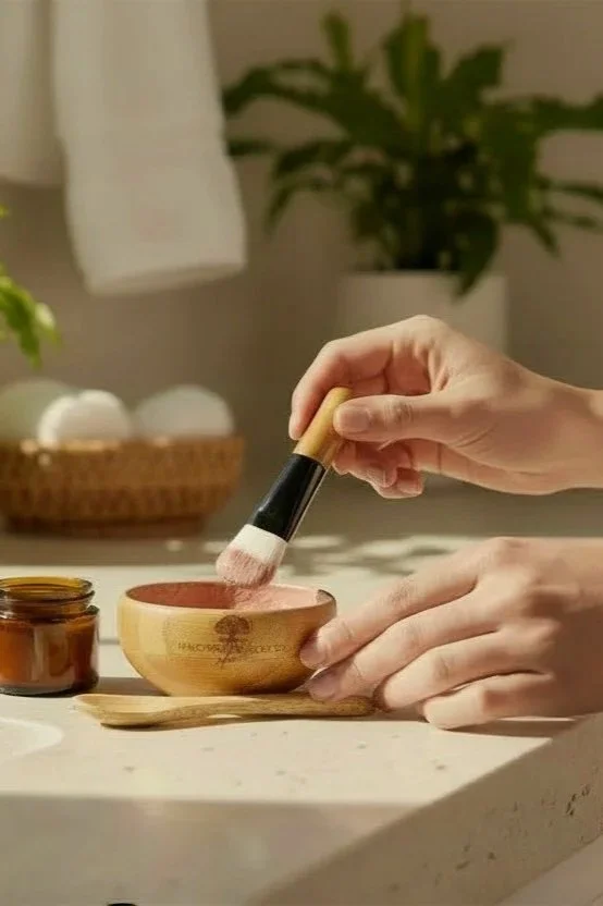 image of a custom bambo mask set depicting skincare that works with your skin integrity.