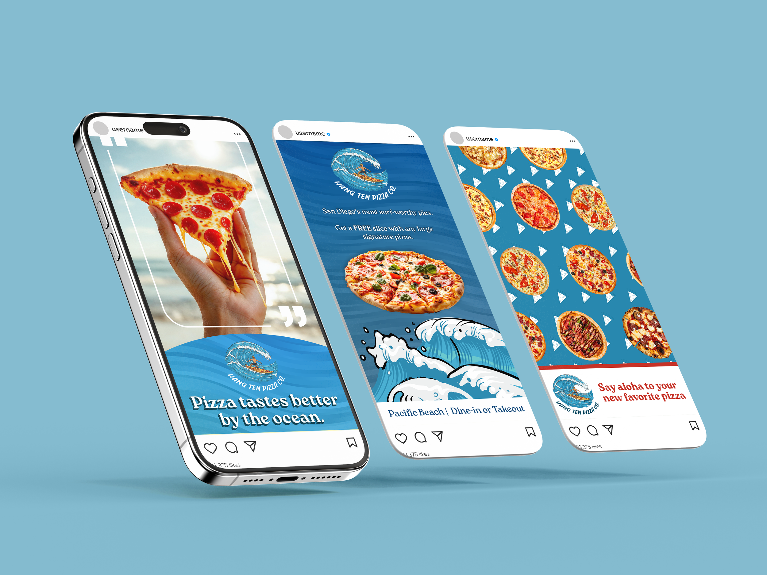 Hang Ten Pizza Instagram Ads
