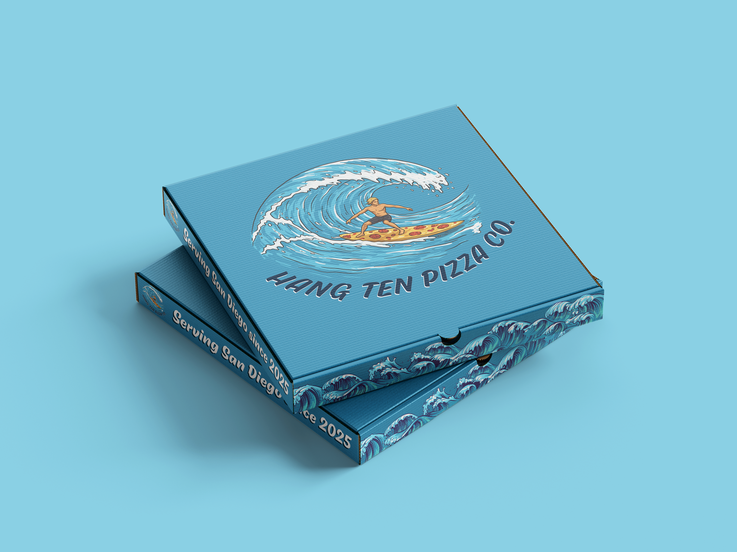 Hang Ten Pizza Box