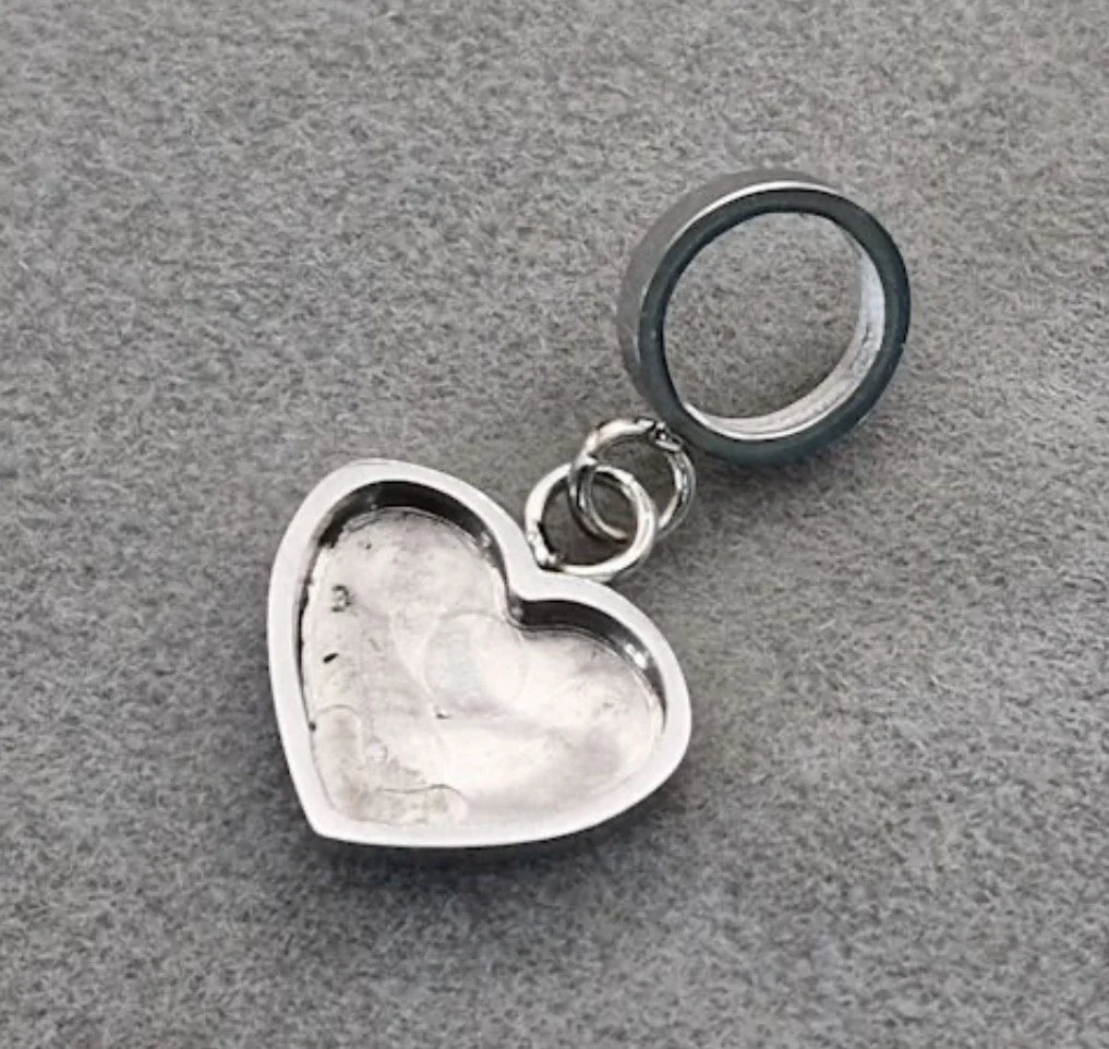 The Heart Droplet Charm - Stainless Steel