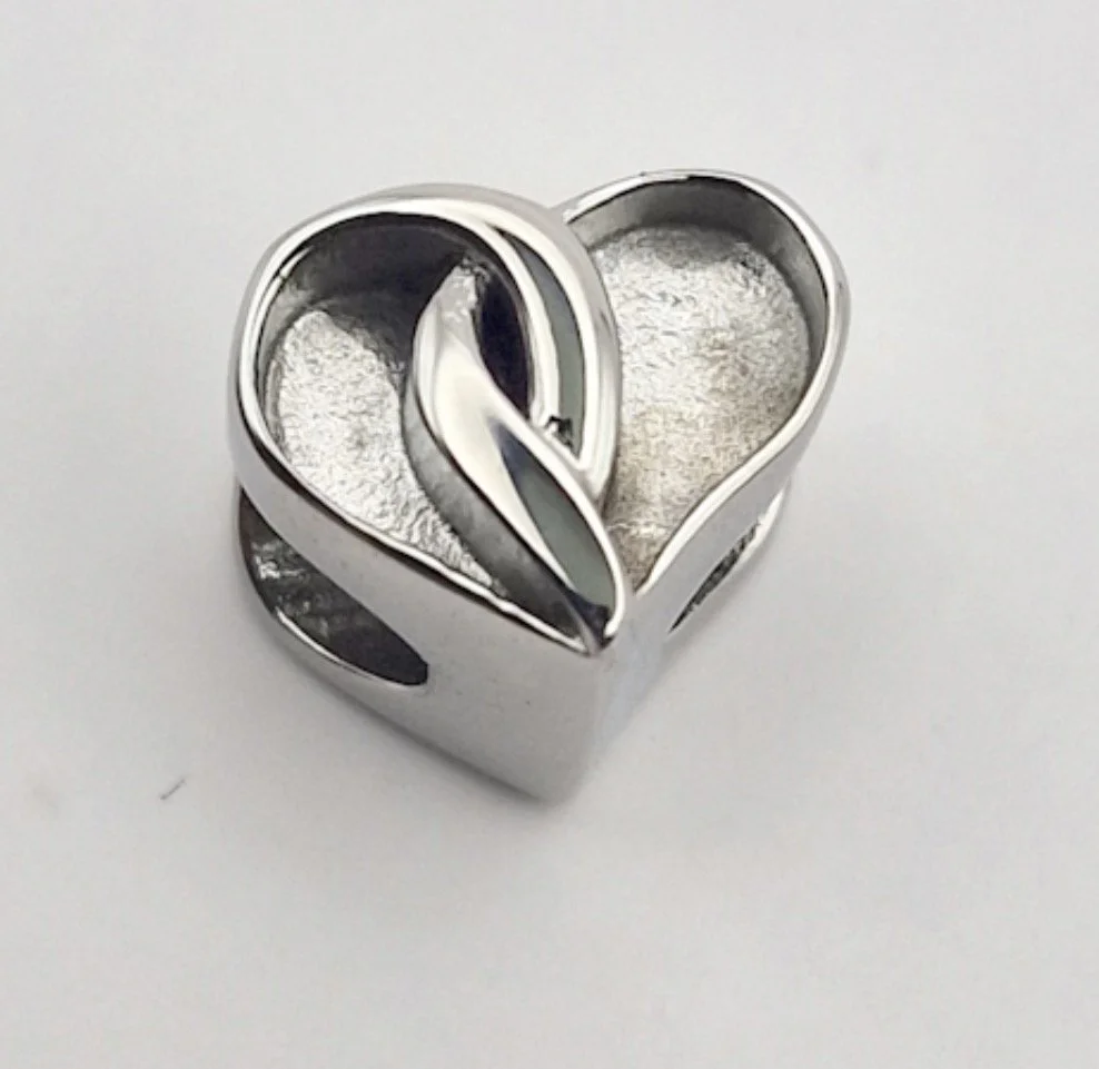 The Crossover Heart Charm - Stainless Steel