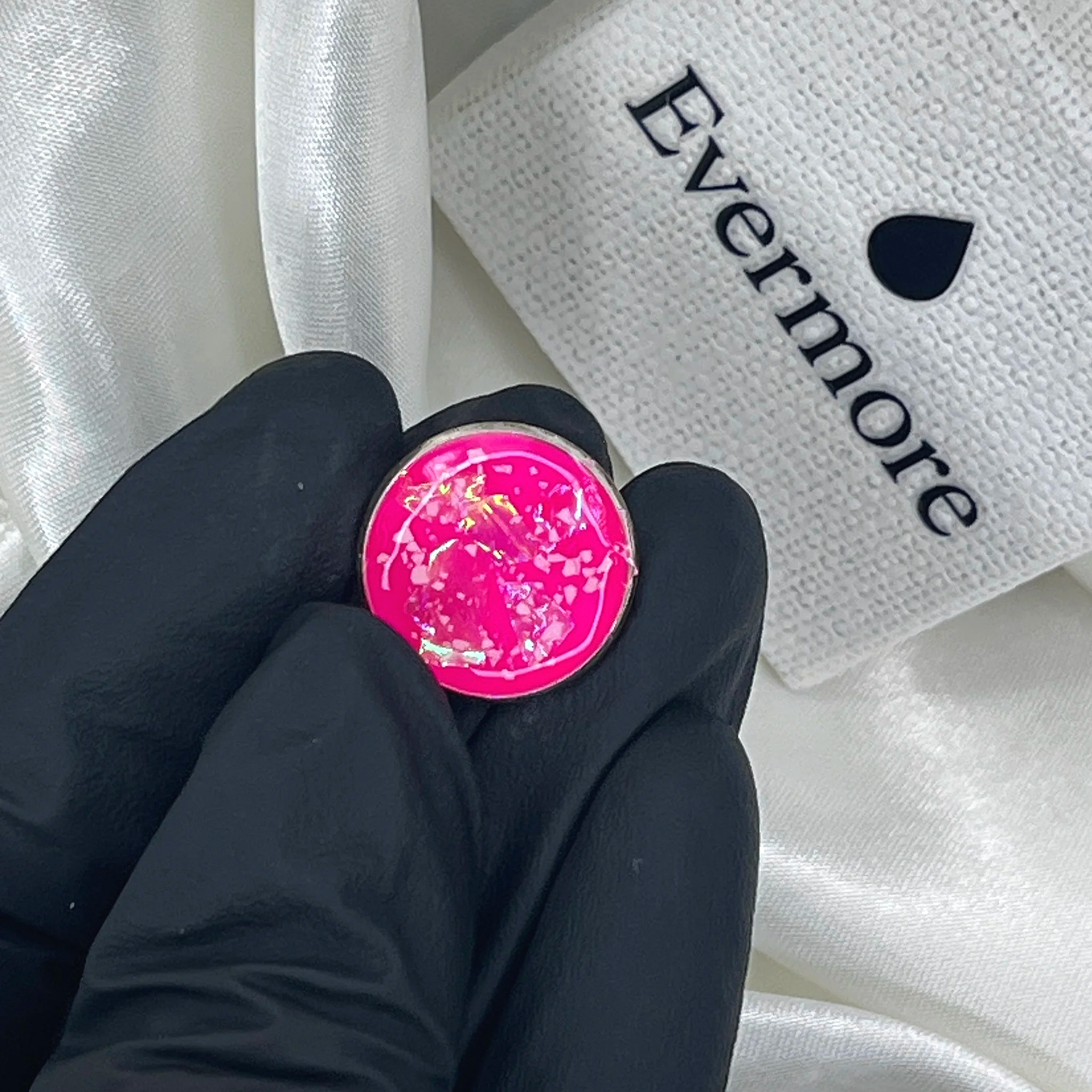 Bright Pink & Fuchsia Mylar Flakes - 
COMBINATION EXAMPLE 