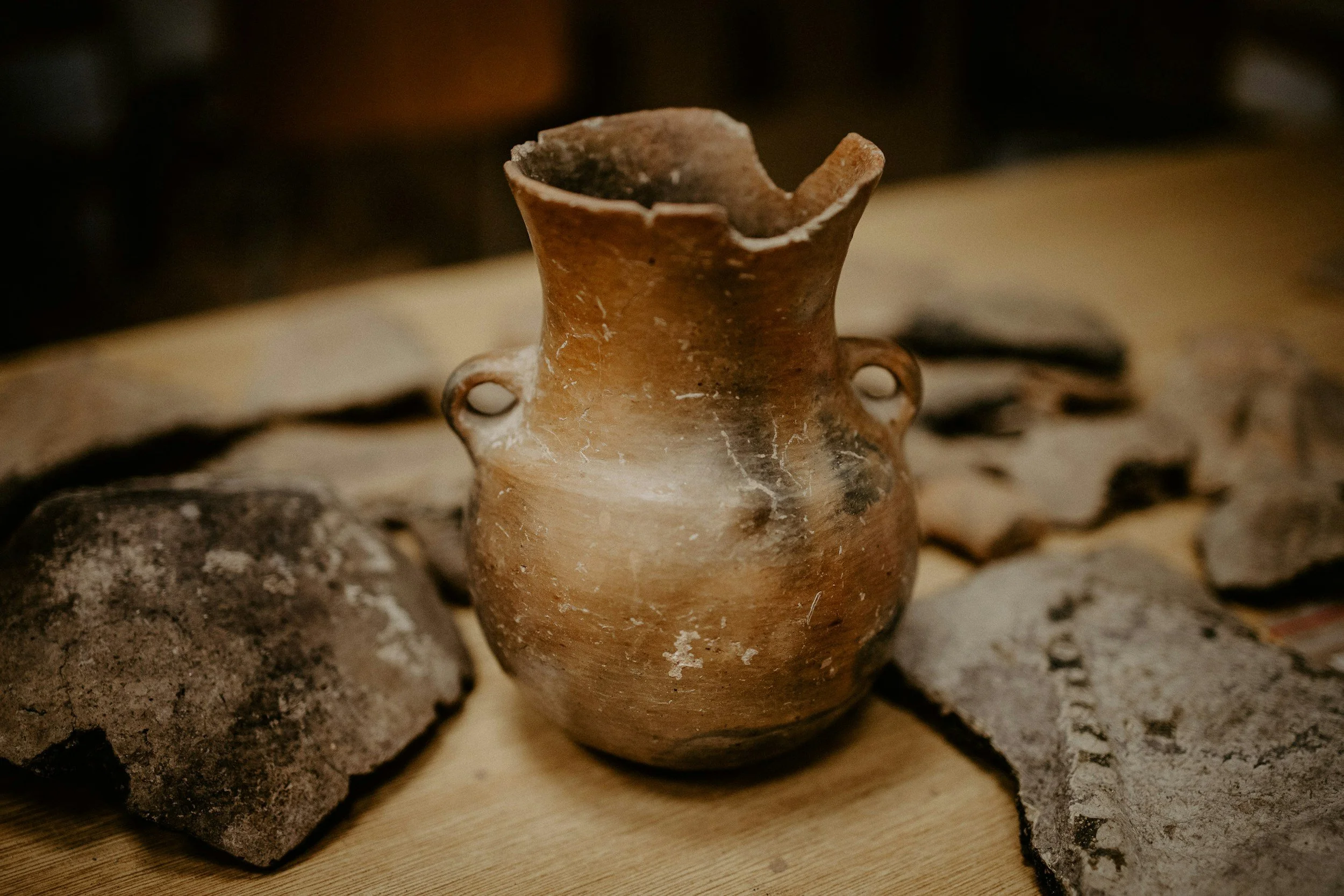 A chipped jar serves as a metaphor for humans, who all need self-care to be whole and functional, symbolizing the therapy work of Irene Kraegel in-person in MI and online in 43 PsyPact states.