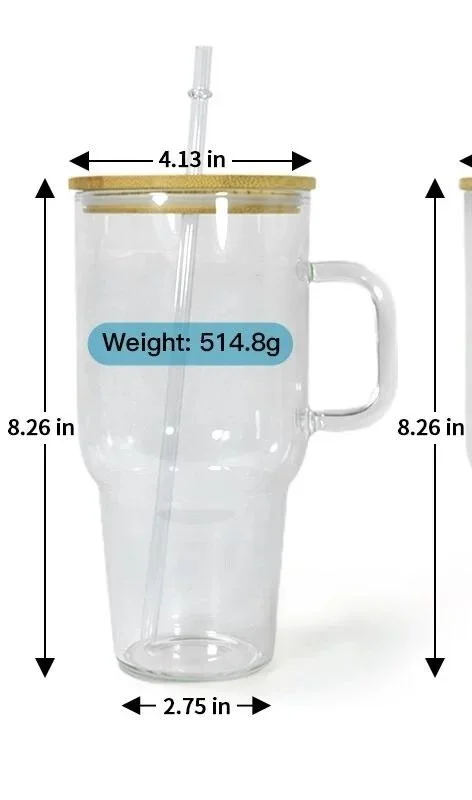 32oz Glass Tumbler *No snowglobe effect*