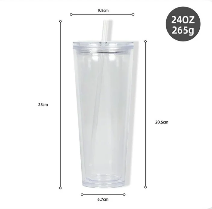 24oz Acrylic Tumbler *No snowglobe effect*