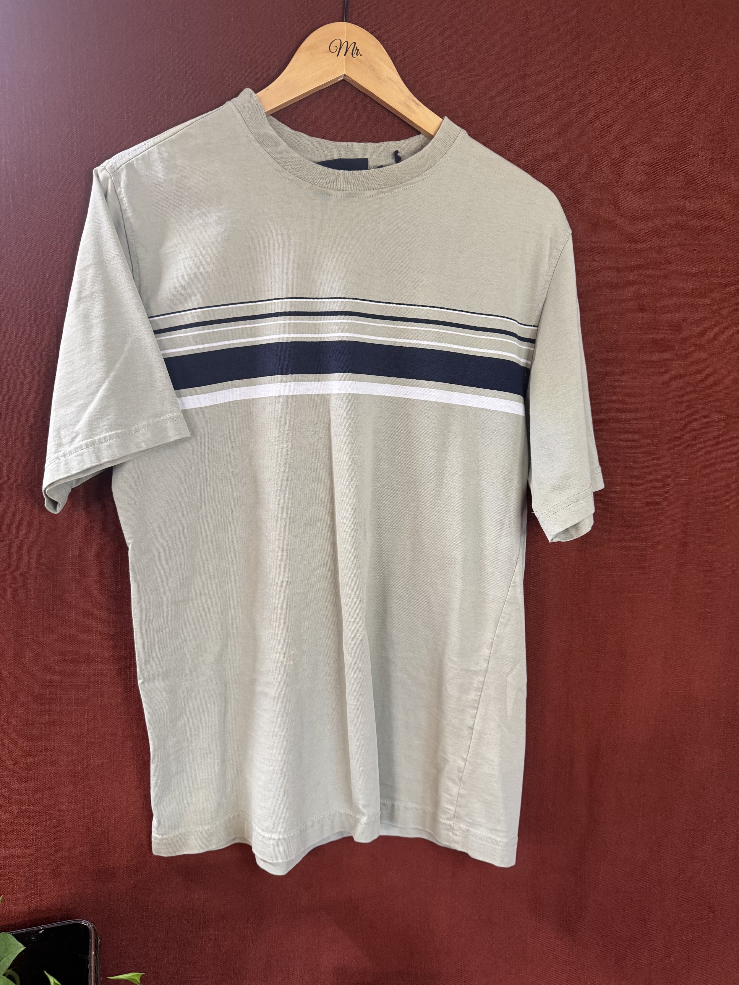 Green Striped Heavyweight Tee