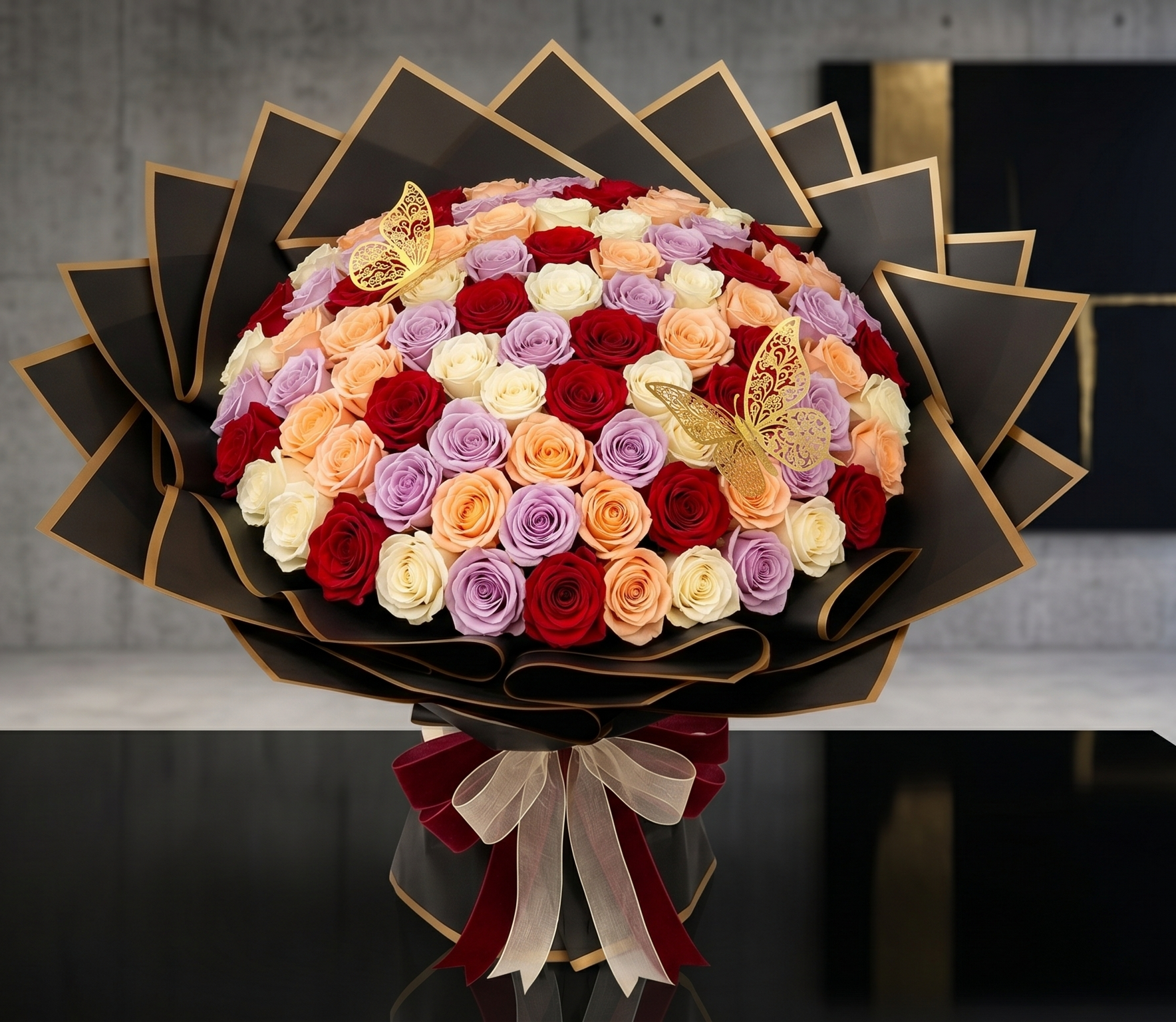Ramo Buchón 175 Roses - 7 Colors