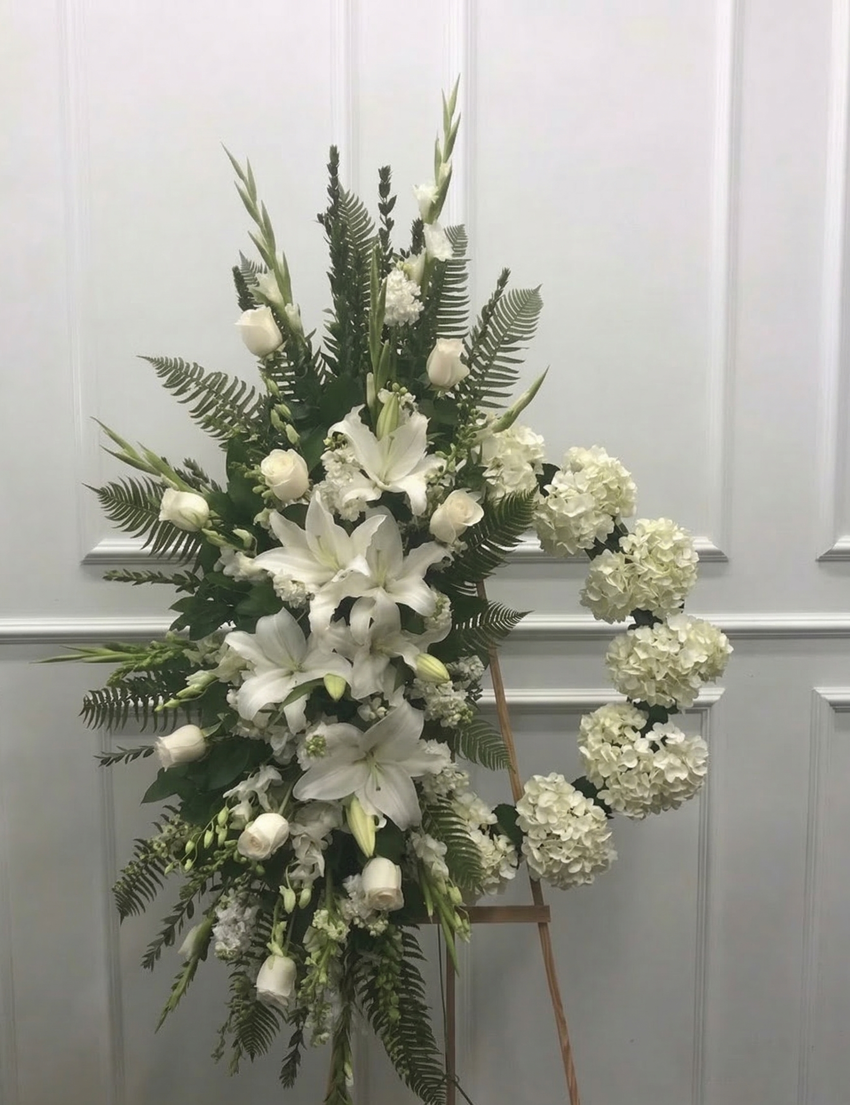 Serene Lily and Fern Cascade