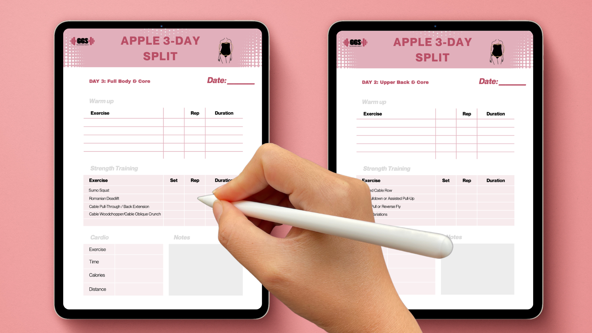 Apple Body Type: 3-Day Split Workout Planner