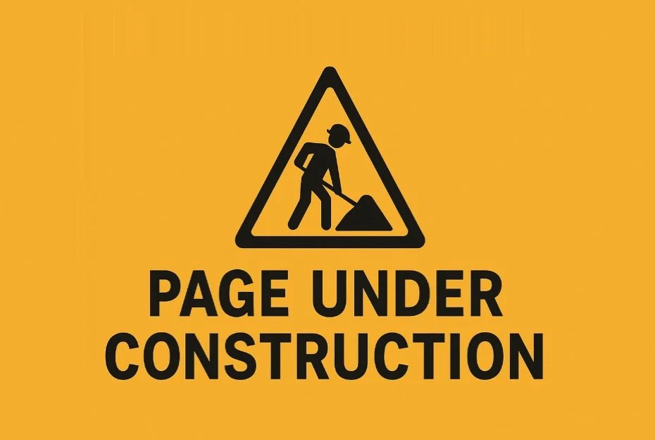 Yellow background with black construction worker icon and text reading 'Page Under Construction'.