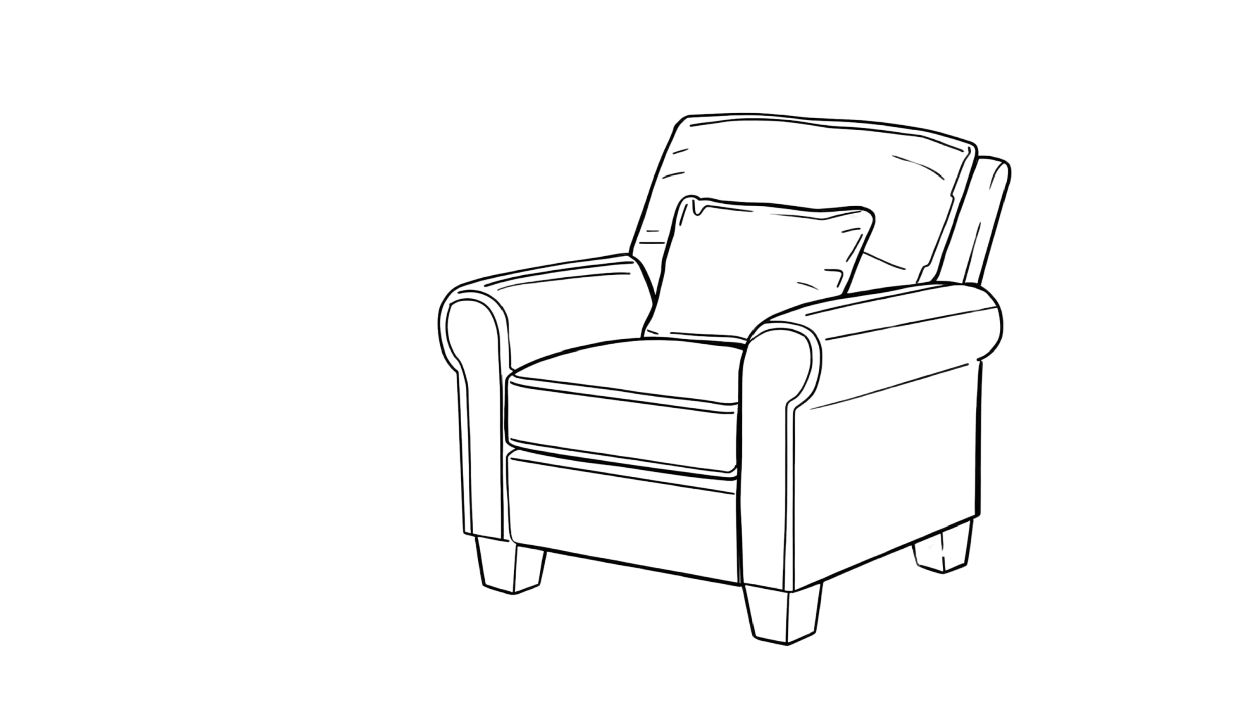 Comfortable arm chair with a cushion