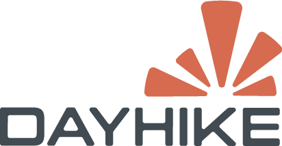 Dayhike logo with stylized orange sunburst icon above the text