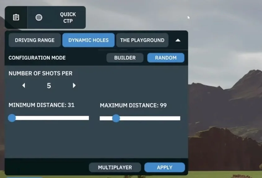 Paramétrez le Practice dans GSPro pour des Distances Aléatoires - Dynamic Holes