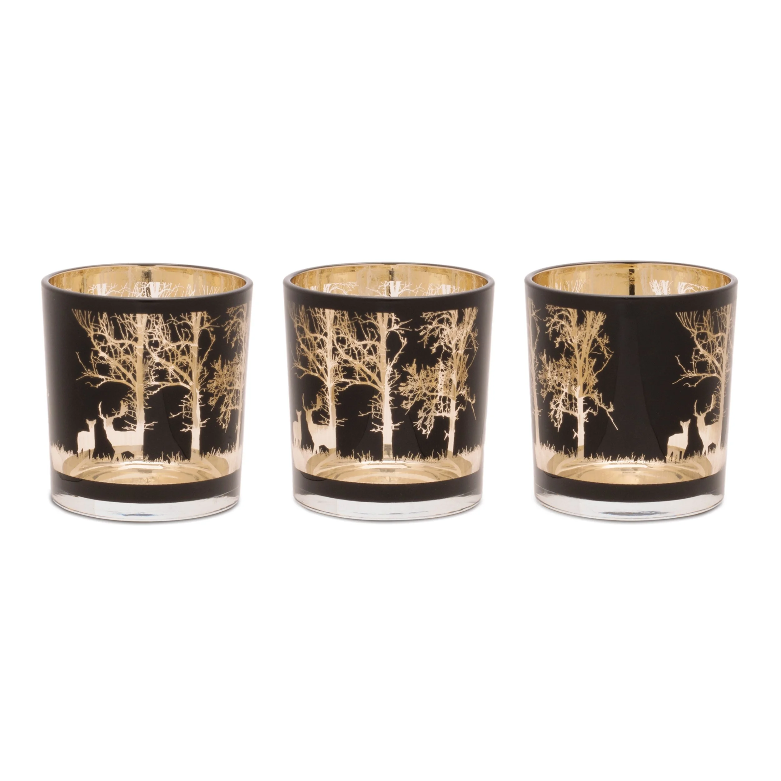 Mossy Oak Black & Gold Deer Votive (Set of 3)