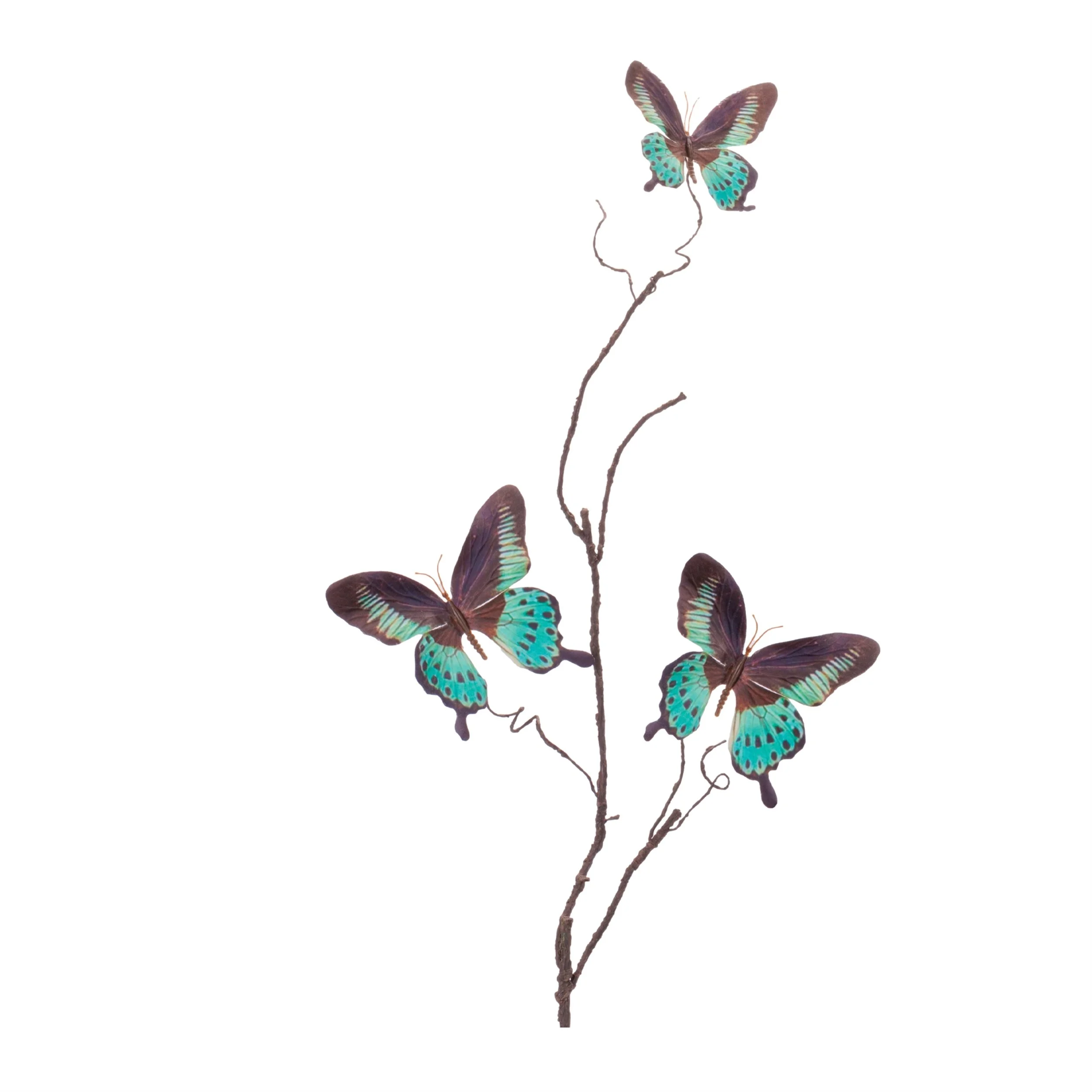 Blue & Black Butterfly Twig Spray (Set of 6)