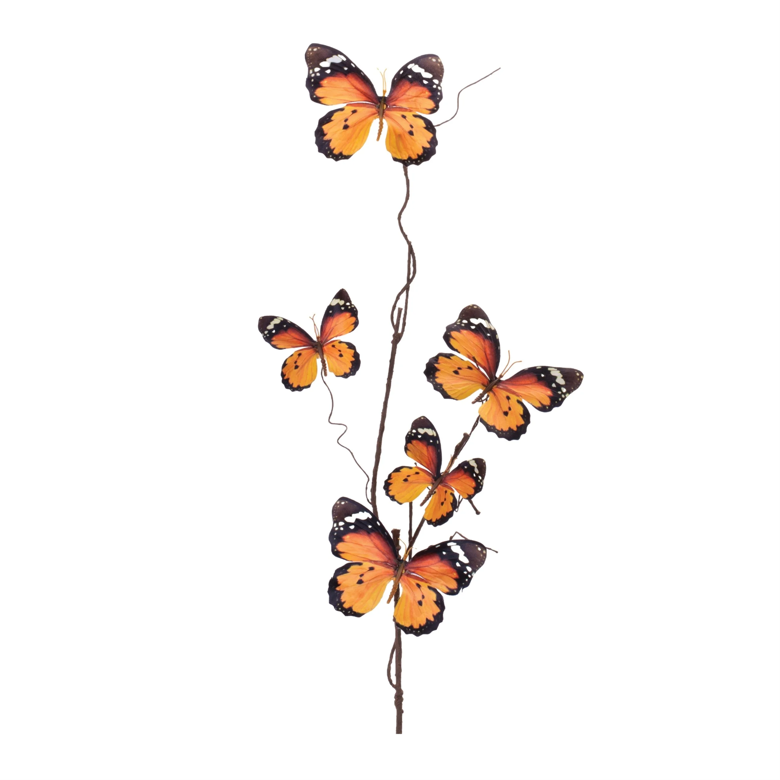 Orange & Black Butterfly Twig Spray (Set of 6)