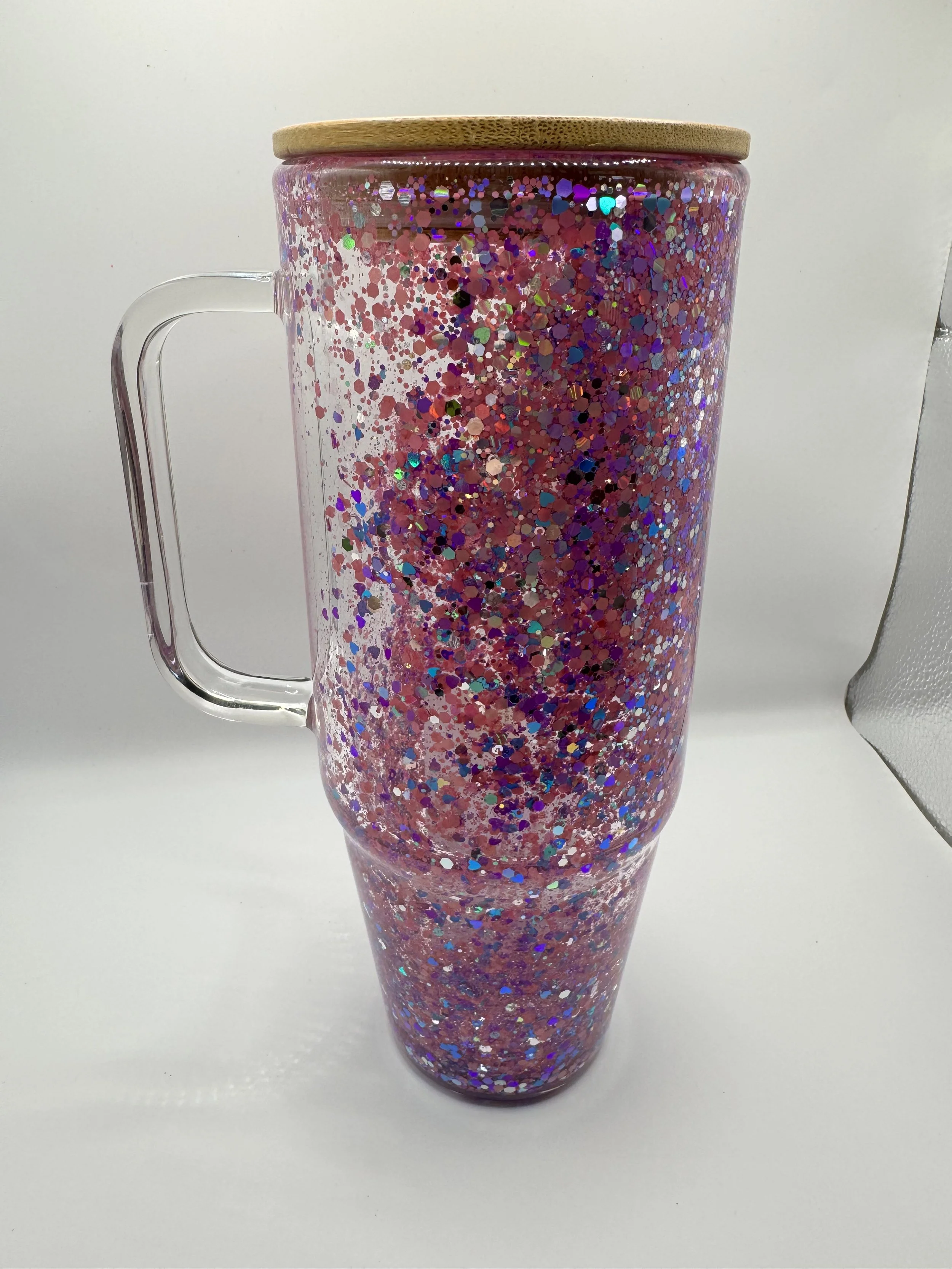 40oz Glass Snow Globe Tumbler