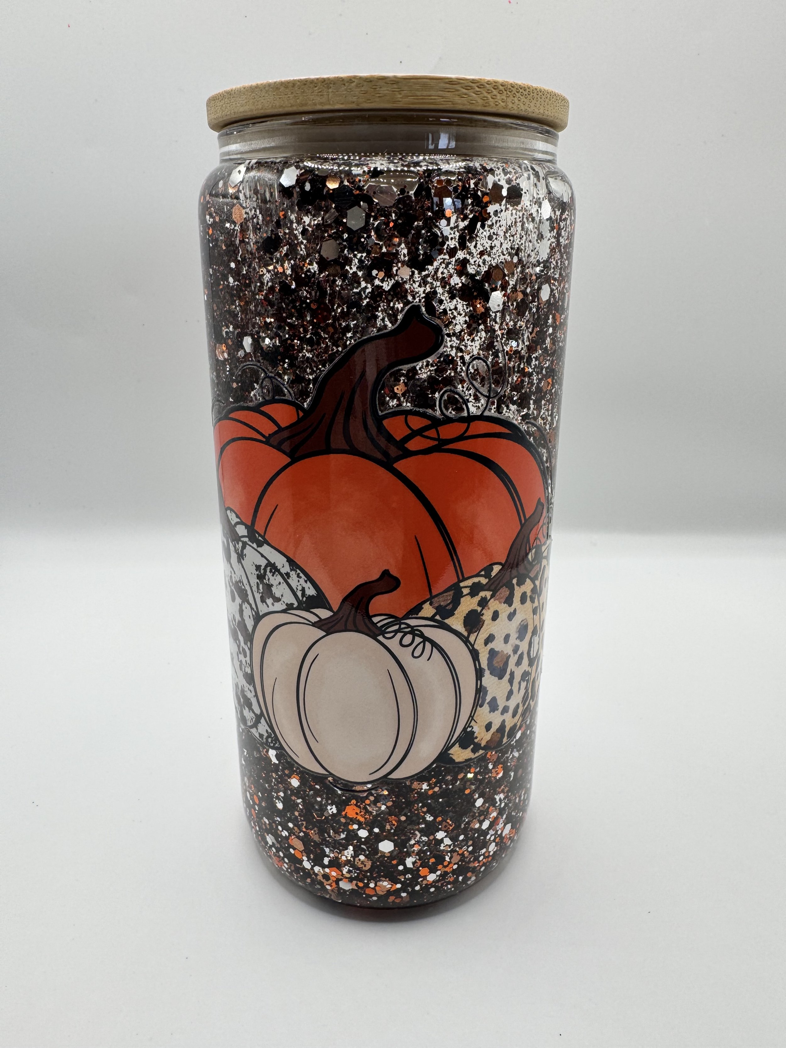 20oz Glass Snow Globe Tumbler