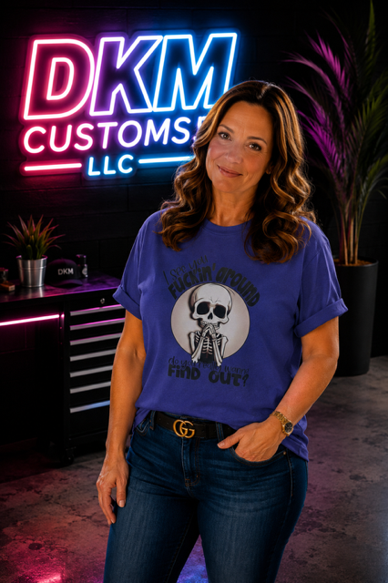 I See You Fuckin’ Around” Blue T‑Shirt – Medium, Ready to Ship