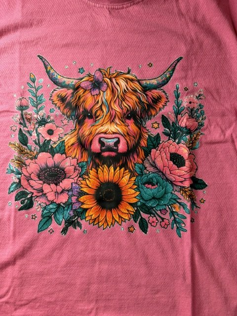 Sunflower Highland Cow
